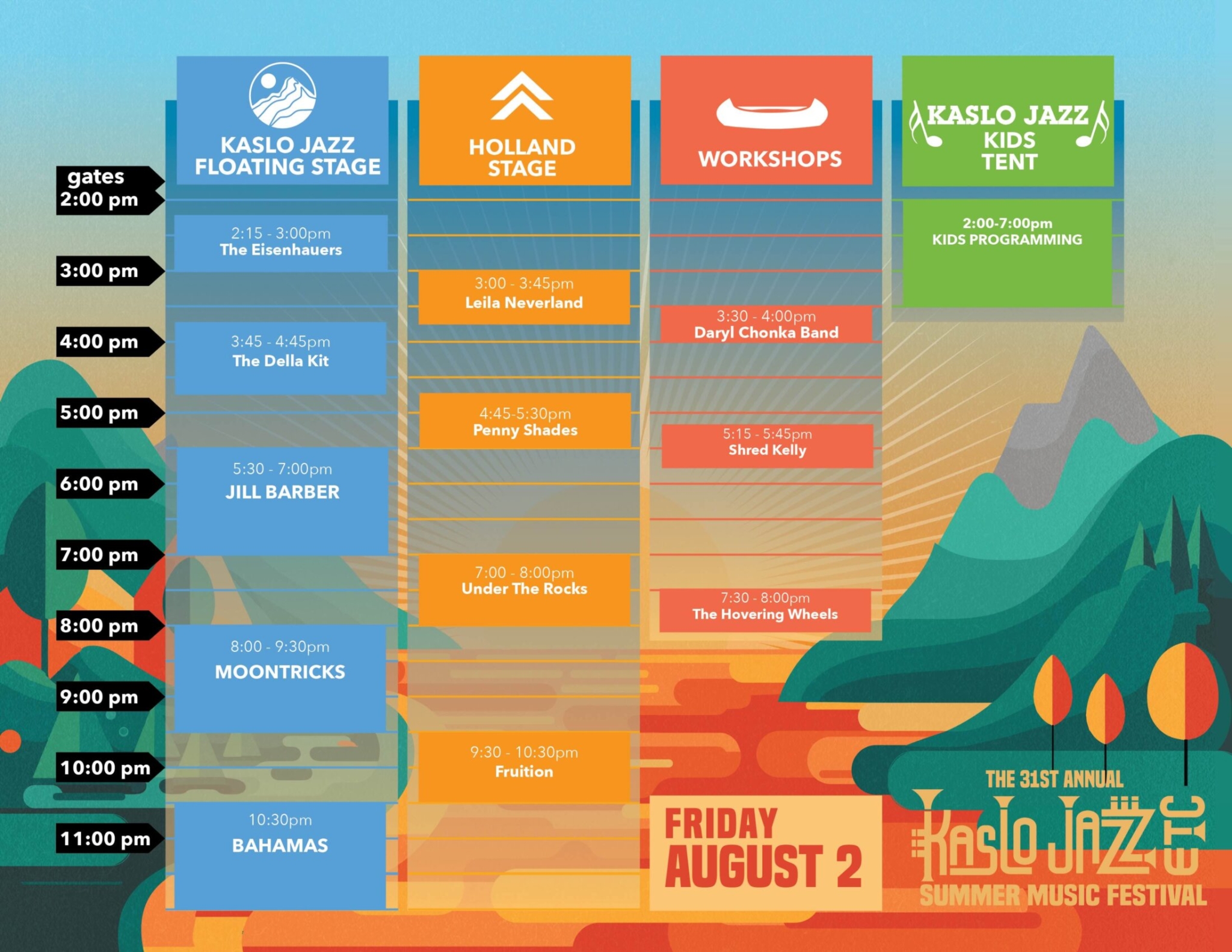 2024 Festival Schedule Kaslo Jazz Etc Festival